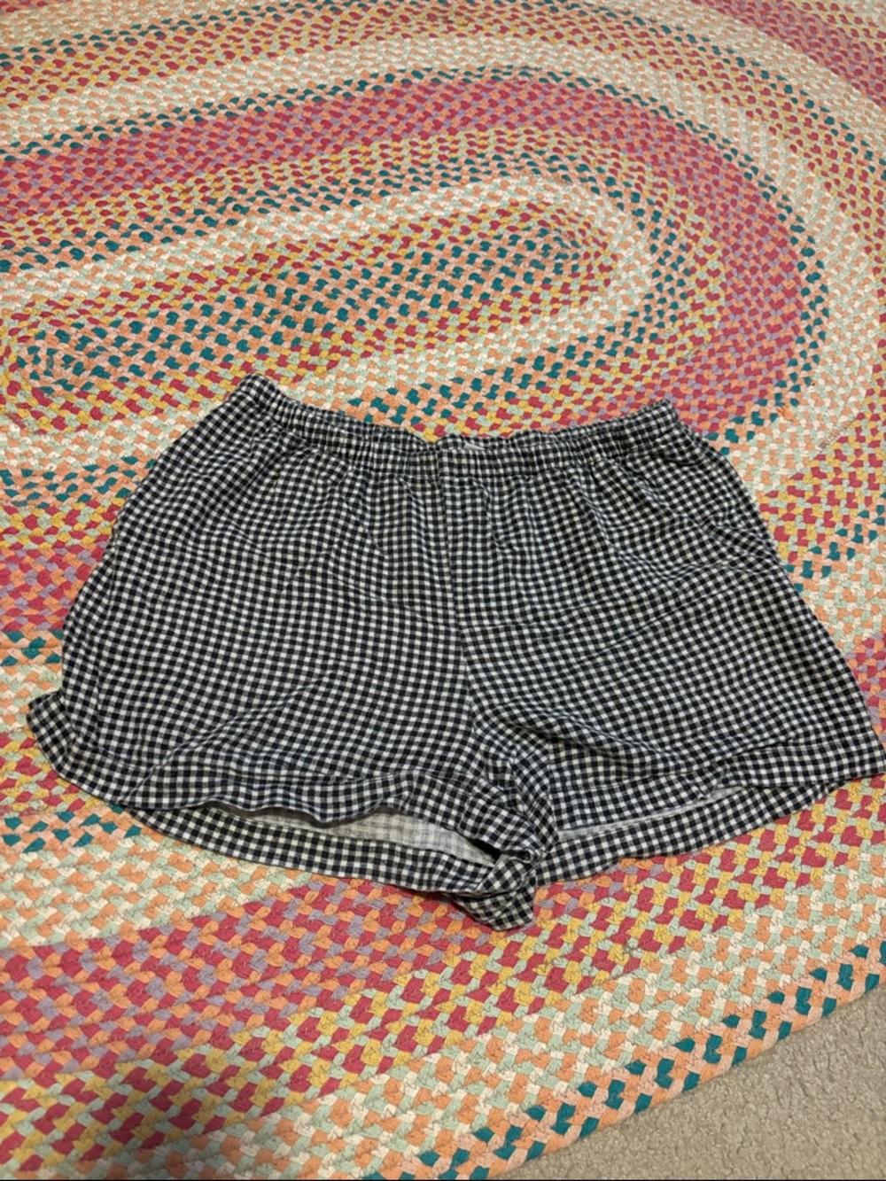 A New Day Black & White Gingham Women's Shorts - Lightweight Casual Small